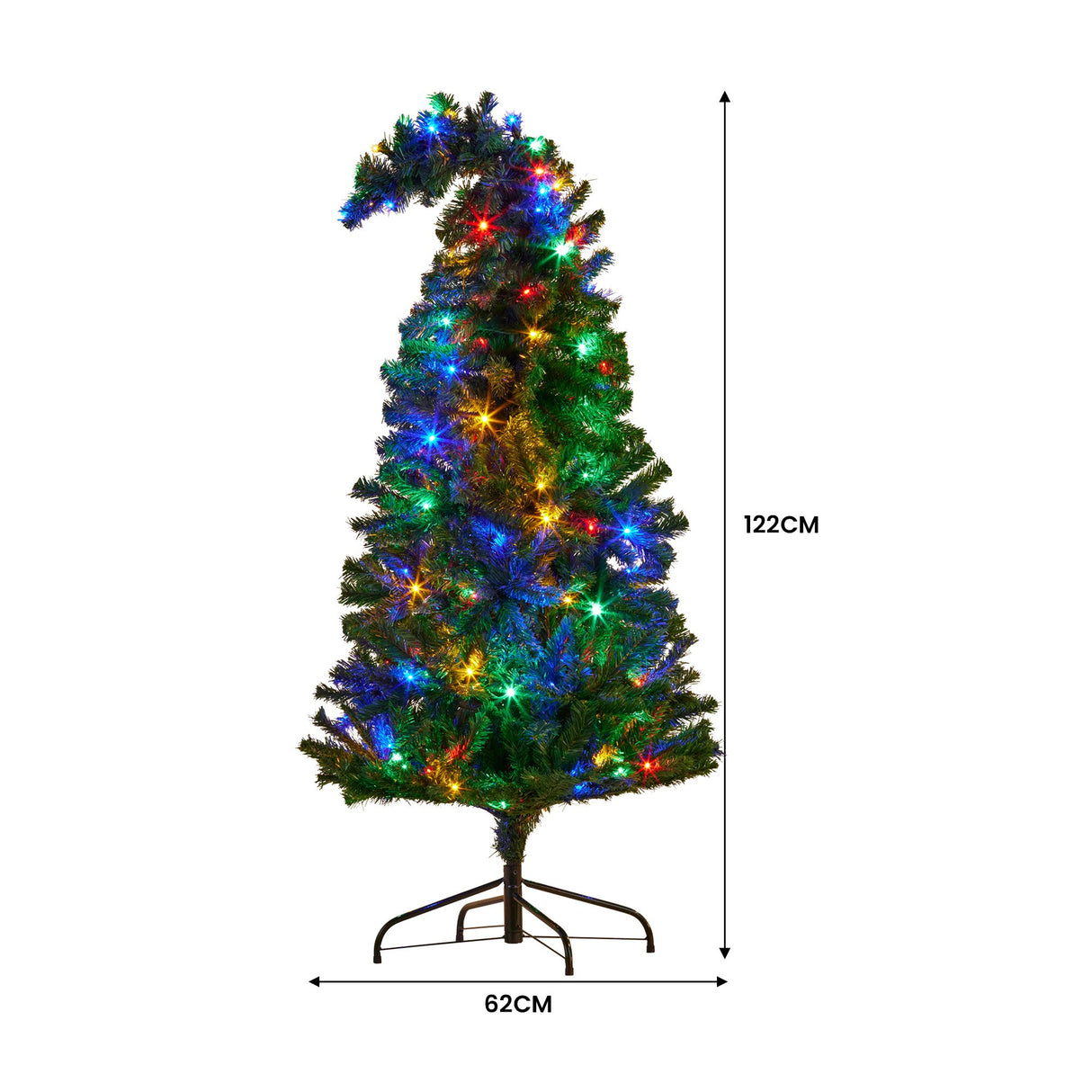 Christabelle Bad Santa 1.2m Curved Multicolour Pre-Lit Christmas Tree with 550 Tips