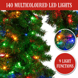 Christabelle Bad Santa 1.2m Curved Multicolour Pre-Lit Christmas Tree with 550 Tips - Rear View