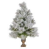 Christabelle 61cm Majestic Snow Tabletop Prelit Christmas Tree - Front View