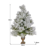 Christabelle 61cm Majestic Snow Tabletop Prelit Christmas Tree - Rear View