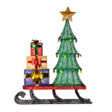 Christabelle Christmas Display Sled 183cm With Tree And Presents Led Lights & C9 Bulbs - Front View