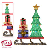 Christabelle Christmas Display Sled 183cm With Tree And Presents Led Lights & C9 Bulbs - 45-Degree Angle