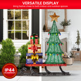 Christabelle Christmas Display Sled 183cm With Tree And Presents Led Lights & C9 Bulbs - Rear View