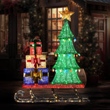 Christabelle Christmas Display Sled 183cm With Tree And Presents Led Lights & C9 Bulbs - Close-Up Angle