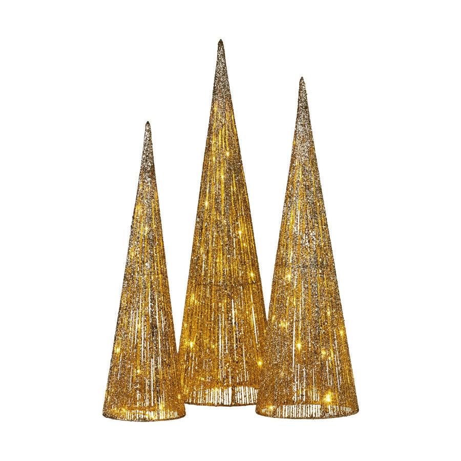 Christabelle 3pc Christmas Tree Indoor Outdoor Display Decoration LED Lights Front Yard Lawn Statue