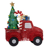 Christabelle 1.4m Christmas Tree Truck Indoor Outdoor Display Decoration LED Lights Front Yard Lawn Statue Ornament - 45-Degree Angle