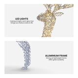 Christabelle Large 1.5m Christmas Reindeer Outdoor Indoor Light-Up Display Decoration Lawn Statue LED Lights Red Bow - Top-Down View