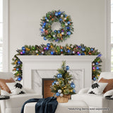 Swishmas 61cm Blue Collection Multicolour Pre-Lit Christmas Wreath - Extra Image