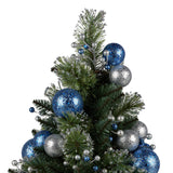 Swishmas 61cm Blue Collection Pre-Lit Tabletop Christmas Tree - Rear View