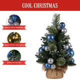 Swishmas 61cm Blue Collection Pre-Lit Tabletop Christmas Tree - Close-Up Angle