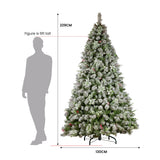 Swishmas Snowy Crown Pine 2.3m Multicolour Pre-Lit Christmas Tree with 1453 Tips - 45-Degree Angle