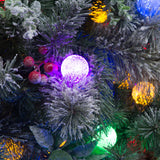 Swishmas Snowy Crown Pine 2.3m Multicolour Pre-Lit Christmas Tree with 1453 Tips - Rear View