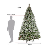 Christabelle Snowy Crown Pine 2.7m Multicolour Pre-Lit Christmas Tree with 2429 Tips - 45-Degree Angle