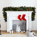 Christabelle 2.7m Christmas Garland with LED Lights Glittery Gold Pine Mantle Decoration Ornament - Close-Up Angle