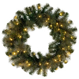 Christabelle 61cm Christmas Wreath with LED Lights Glittery Gold Pine re-Lit Front Door Decoration Ornament - Top-Down View