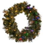 Christabelle 76cm Split Christmas Wreath with LED Lights for Double Front Doors Decoration