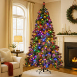 Christabelle 9ft Christmas Tree Glittery Gold Pine Needles 850 Led Lights Xmas - Close-Up Angle