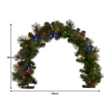 Christabelle 60cm Tabletop Christmas Archway Garland with LED Lights Gold Mantle Decoration Ornament - Side View