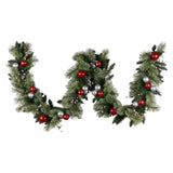 Christabelle 2.7m Christmas Garland with LED Lights and Baubles Mantle Decoration Ornament - Top-Down View