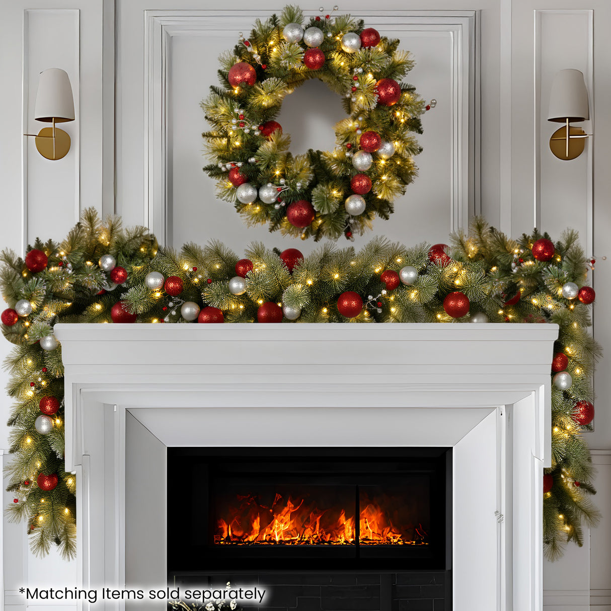 Christabelle 2.7m Christmas Garland with LED Lights and Baubles Mantle Decoration Ornament