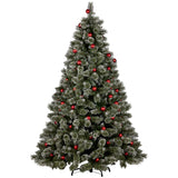 Swishmas Snowy Bristle 2.3m Multicolour Pre-Lit Christmas Tree with 1587 Tips - Side View