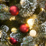 Swishmas Snowy Bristle 2.3m Multicolour Pre-Lit Christmas Tree with 1587 Tips - Close-Up Angle