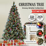 Christabelle Swishmas Snowy Bristle 2.7m Multicolour Pre-Lit Christmas Tree with 2870 Tips - Side View