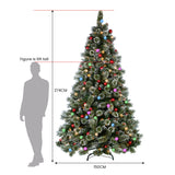 Christabelle Swishmas Snowy Bristle 2.7m Multicolour Pre-Lit Christmas Tree with 2870 Tips - 45-Degree Angle