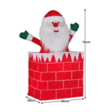 Christabelle 76cm Animated Santa In Chimney Christmas Tree Led Lights Ornament - Top-Down View