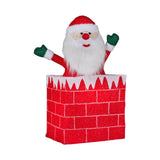 Christabelle 76cm Animated Santa In Chimney Christmas Tree Led Lights Ornament - Rear View