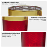Christabelle Christmas Candle Jar Set Of 3 Red And Gold Holiday Candle Holders - 45-Degree Angle