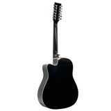 Karrera 12-String Acoustic Guitar with EQ - Black - Side View