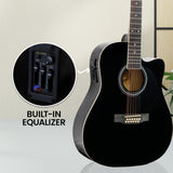 Karrera 12-String Acoustic Guitar with EQ - Black - Rear View