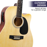 Karrera 12-String Acoustic Guitar with EQ - Natural - Top-Down View