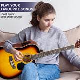 Karrera Acoustic Guitar 12-String with EQ - Sunburst - Close-Up Angle