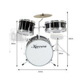 Karrera Kids' 4-Piece Metallic Drum Set - Black - Front View