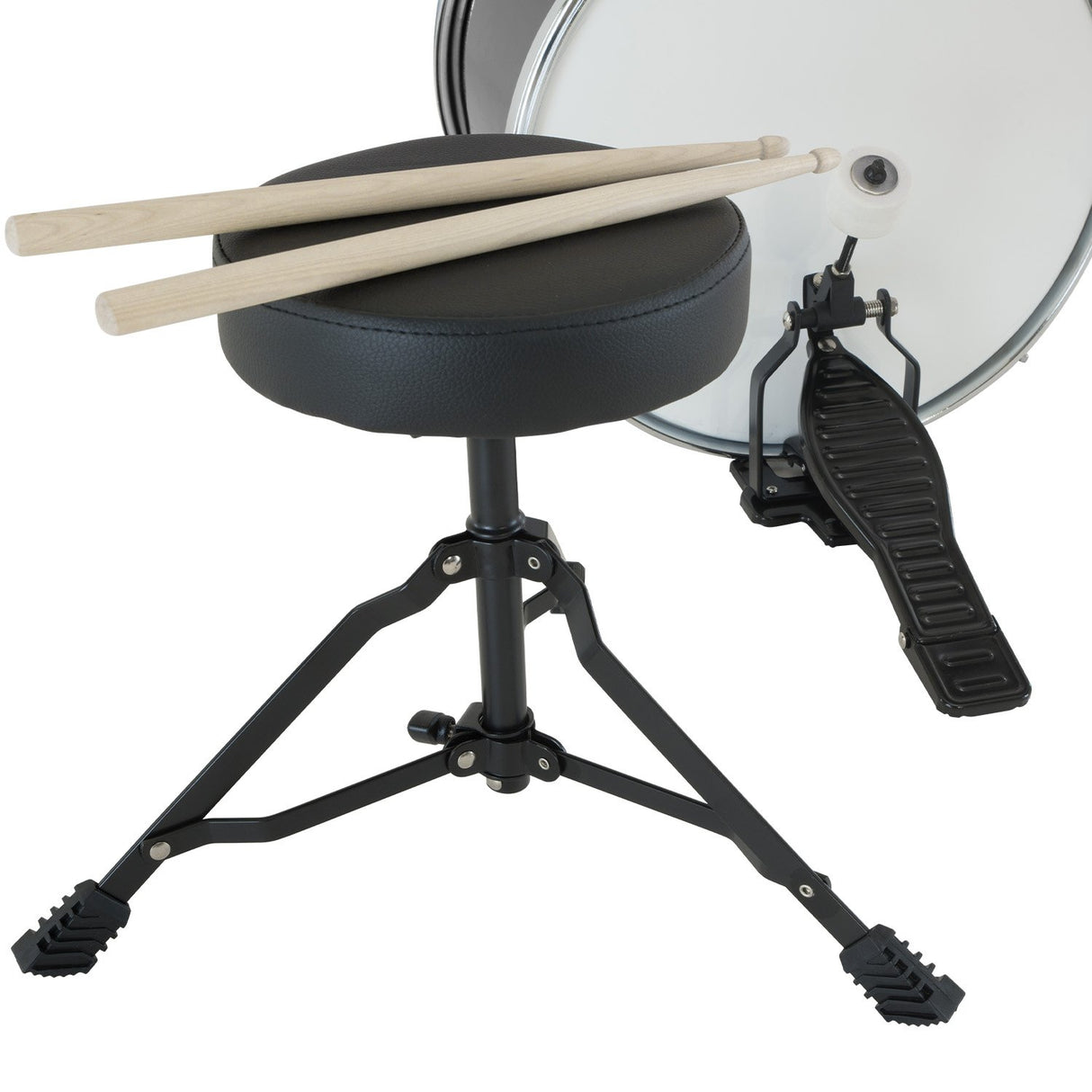 Karrera Kids' 4-Piece Metallic Drum Set - Black