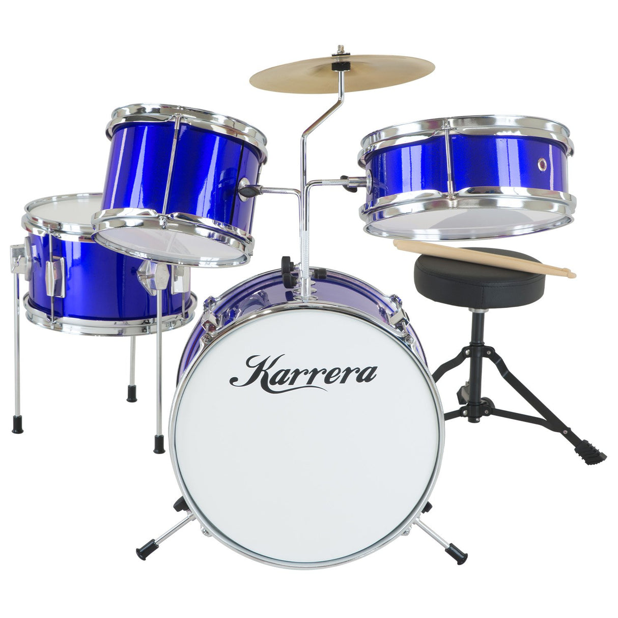 Karrera Kids' 4-Piece Drum Set - Sparkling Blue