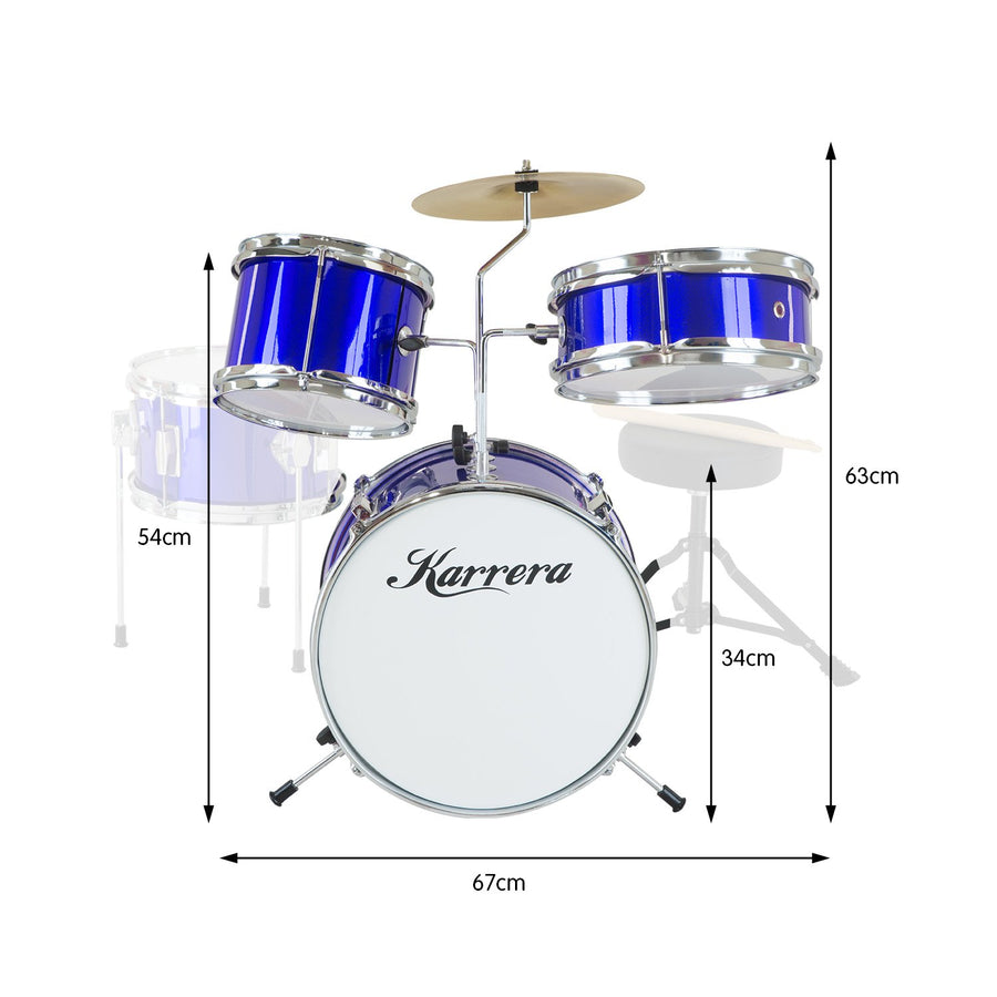 Karrera Childrens 4pc Drum Kit - Blue