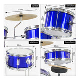 Karrera Kids' 4-Piece Drum Set - Sparkling Blue - Side View