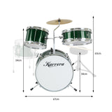 Karrera Kids 4-Piece Drum Set - Vibrant Green - Front View