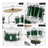 Karrera Kids 4-Piece Drum Set - Vibrant Green - Side View