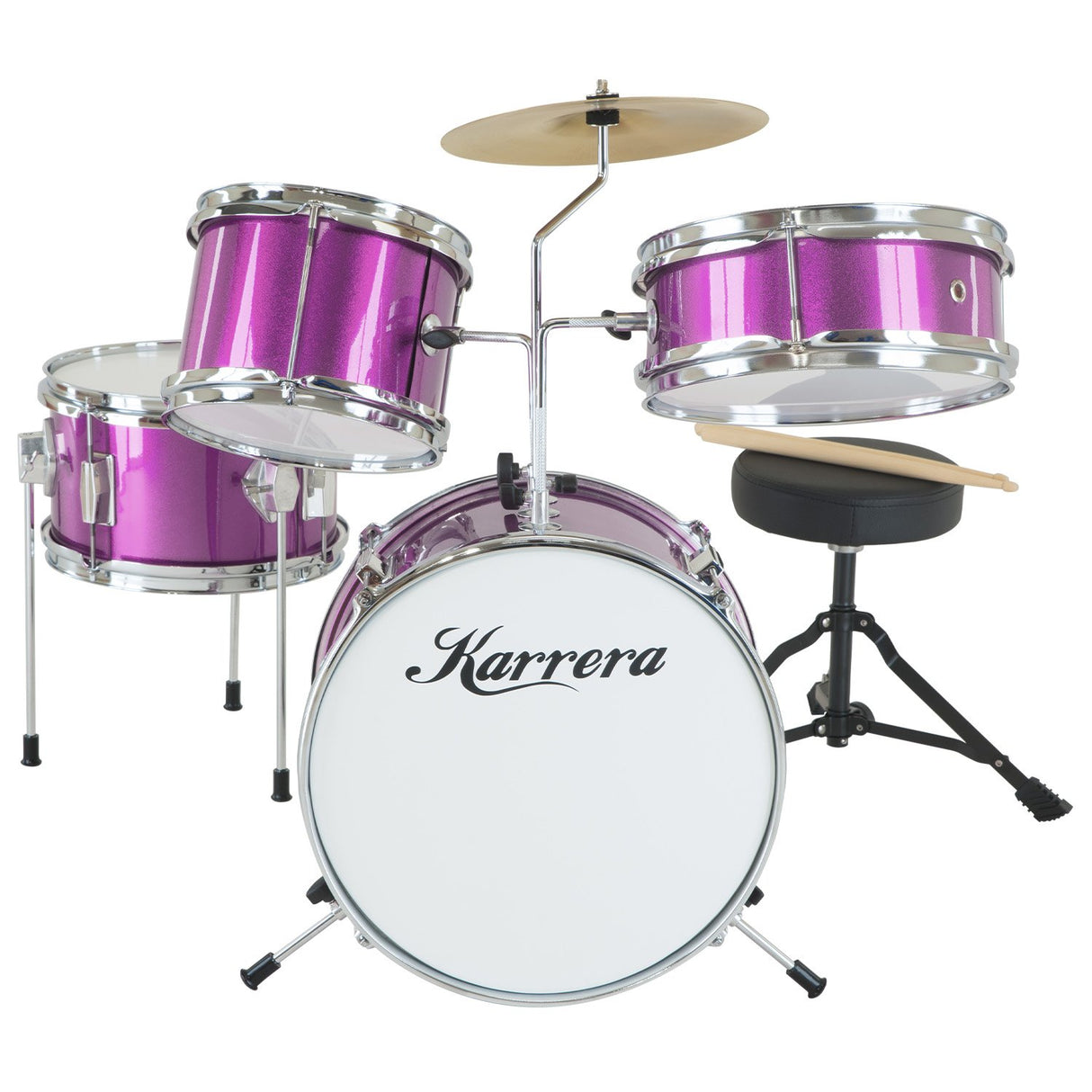Karrera Kids' 4-Piece Purple Drum Set