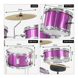 Karrera Kids' 4-Piece Purple Drum Set - Side View