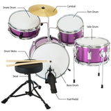 Karrera Kids' 4-Piece Purple Drum Set - Low Angle