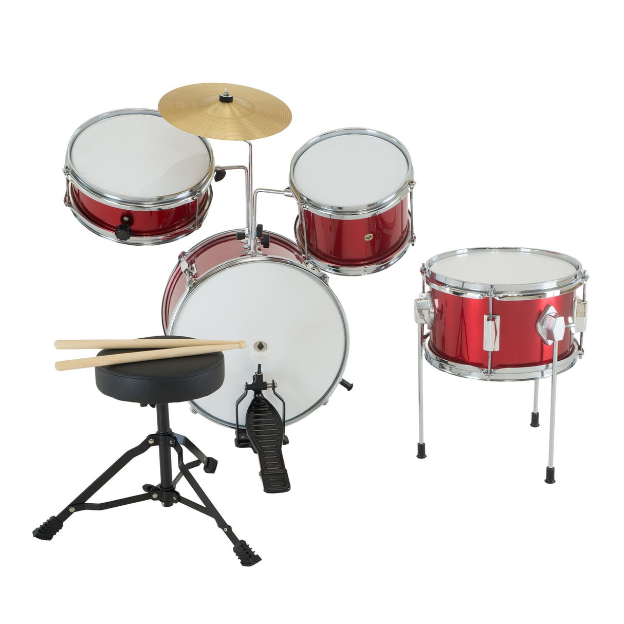 Karrera Kids' 4-Piece Drum Set - Vibrant Red