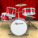 Karrera Kids' 4-Piece Drum Set - Vibrant Red - Extra Image
