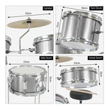 Karrera Silver Kids' 4-Piece Drum Set - Side View