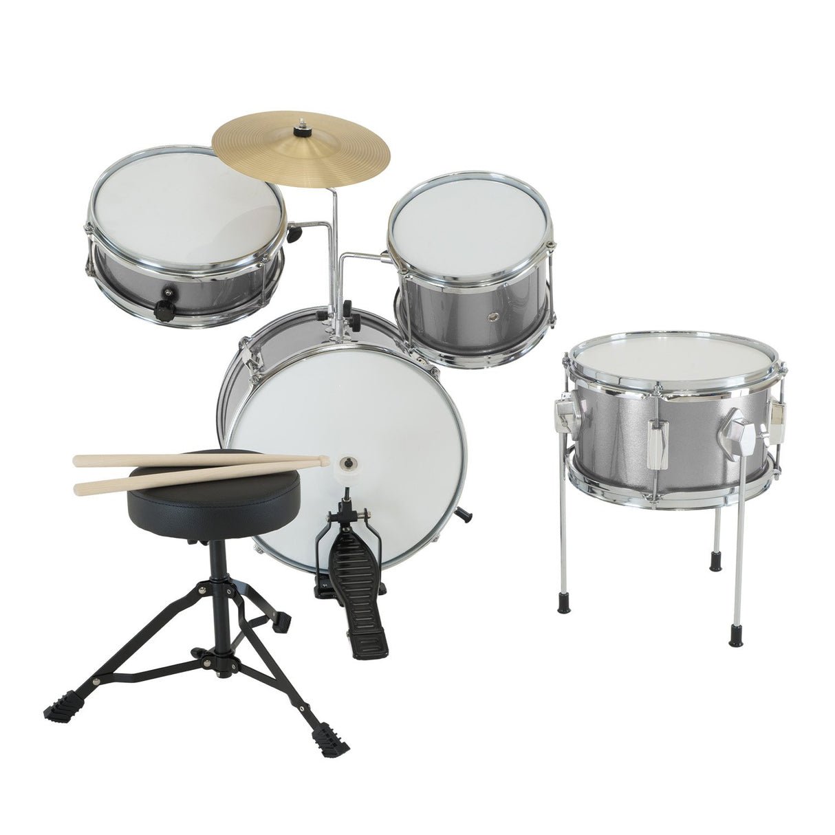 Karrera Silver Kids' 4-Piece Drum Set