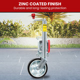 ALKO 8-inch Swing Up Jockey Wheel with Large Swivel Bracket - Close-Up Angle